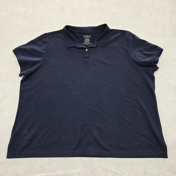 L.L. Bean Tops - LL Bean Plus Size Relaxed Fit Short Sleeve Polo Shirt Size 3X Plus Navy Blue